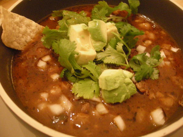 Pozole with toppings