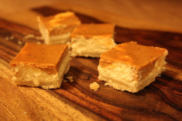 Pumpkin eggnog cheesecake bars