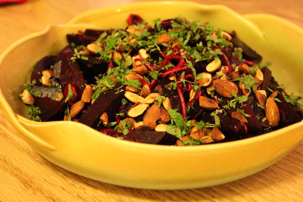 Beets with citrus and almonds
