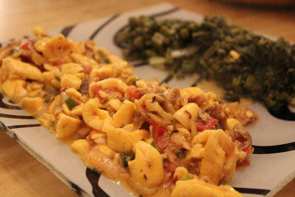 Ackee and Saltfish with callaloo