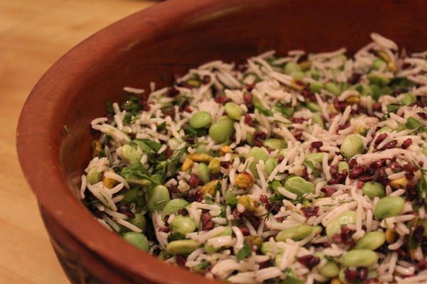 Rice Salad with Fava Beans and Pistachios
