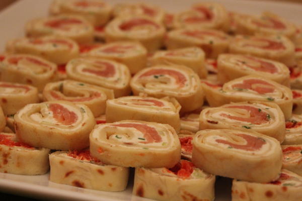 Salmon Crepe Pinwheels