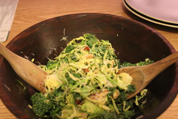 Raw Kale and Brussels Sprouts Salad