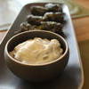 Tzatziki with dolmades