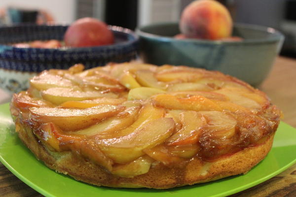 Nectarine upside-down cake