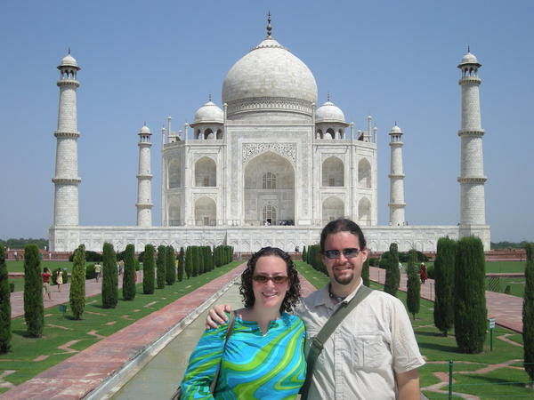 Audrey and Jon at the Taj Mahal, India, Fall 2007