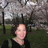 Audrey among the cherry blossoms